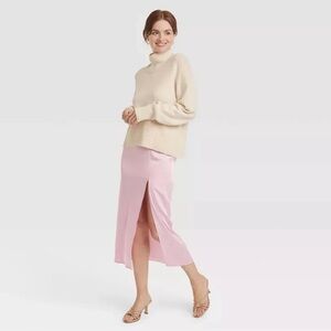 NWT A New Day Pink Midi Skirt with Slit